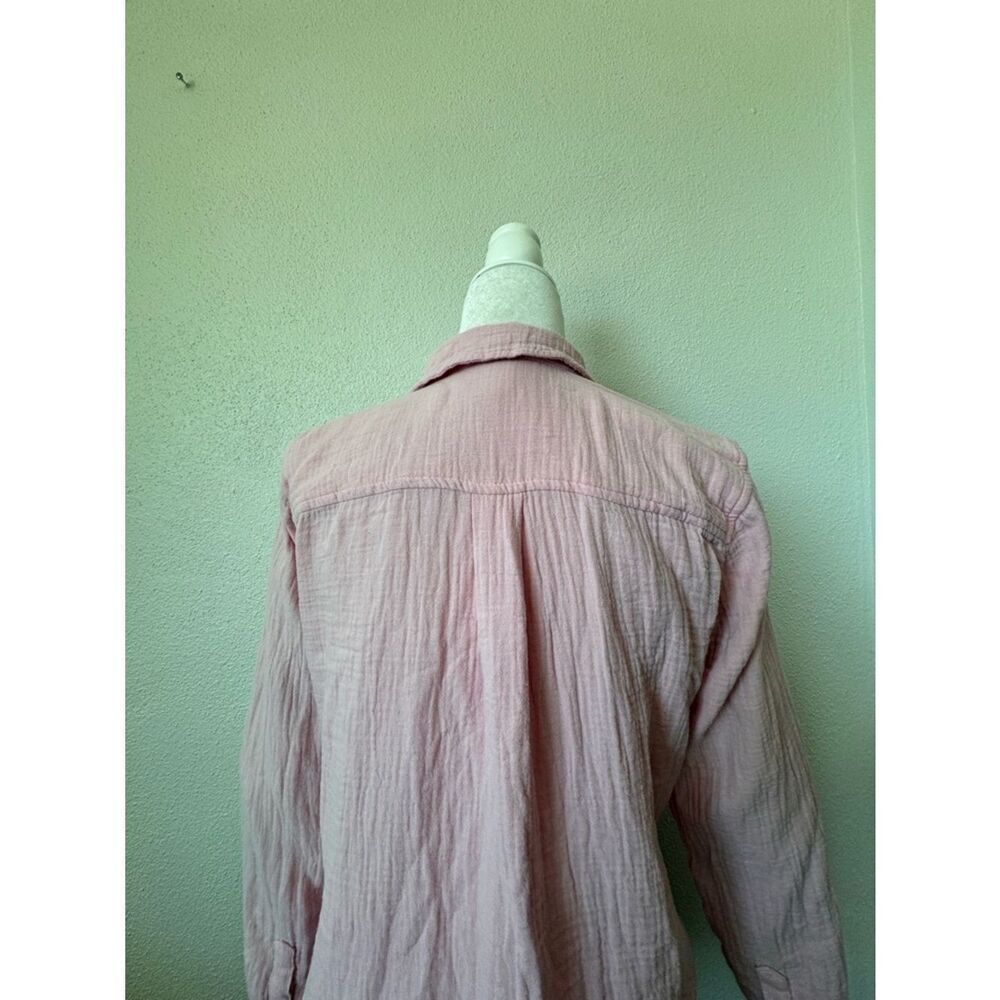 J. Crew Women's Light Pink Crinkled Button-Up Blouse Long Sleeve SZ S - Picture 6 of 12